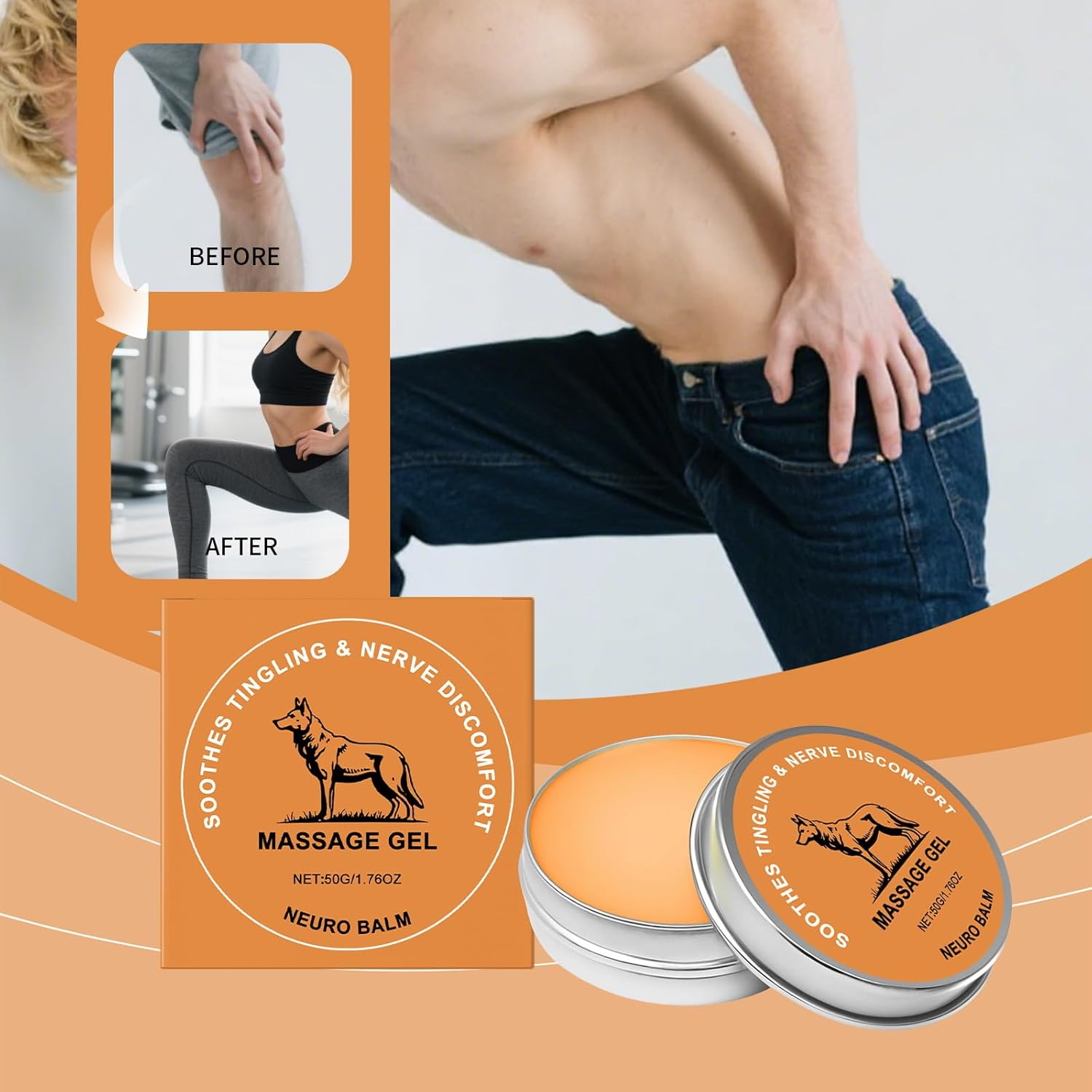 Neuro Balm, Herbal Cooling Ointment for Daily Body Comfort & Care, Long-Lasting Soothing Relaxation, for Knee/Elbow/Shoulder/Back/Neck, Massage Body Gel (1Pcs) - 12Pcs image number 7