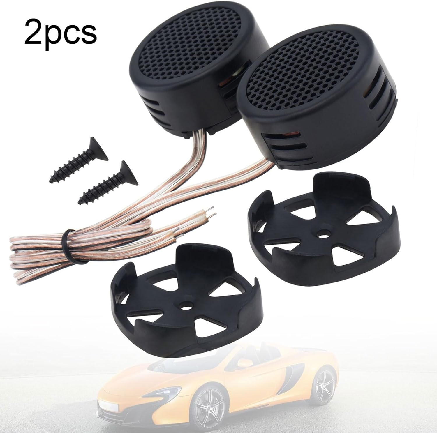 Car Tweeters, 2Pcs 500W High Efficiency Mini Dome Tweeter Speakers for Car Audio System image number 3