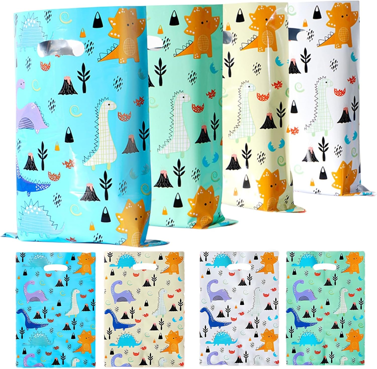 MAIHUO 24Pcs Animal Party Favour Bags, Theme Party Bags Bulk,Pasture Animal Bags with Stickers, 21.5 X 12 X 8 Cm