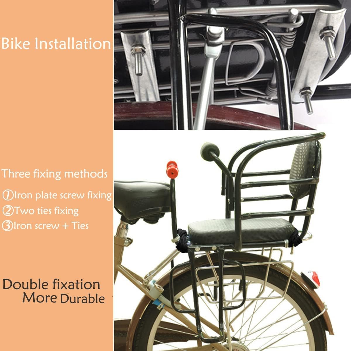 Rear Mounted Child Bike Seat &ndash; Back Mount Kid&rsquo;S Bicycle Seat for Toddlers & Children, Secure & Comfortable Bike Carrier for Adult Bikes, Outdoor Cycling Accessory image number 6