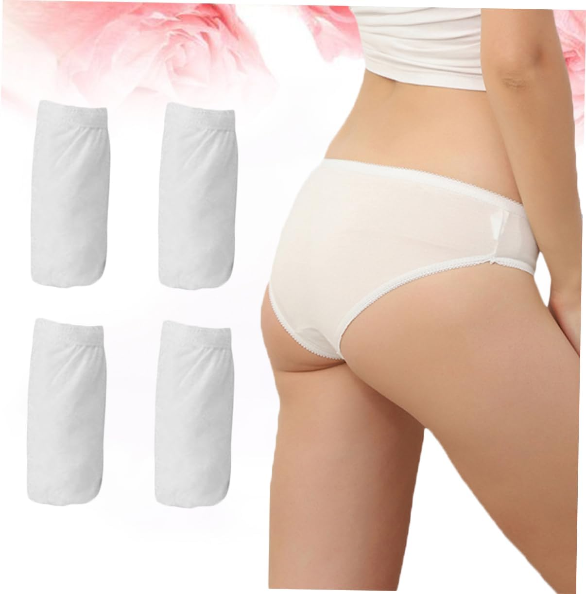 BESTYASH Cotton Maternity Briefs Disposable Underwear for Women 4Pcs Set Seamless Briefs Comfortable Breathable Perfect for Pregnant Postpartum Travel Daily Use White image number 4