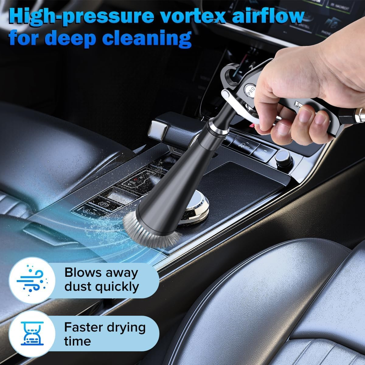 High-Pressure Air Blow Gun for Car & Dry Cleaning, 2 Nozzle Air Compressor Accessory - Efficient Dust & Dirt Removal for Automotive, Home & Workshop image number 2