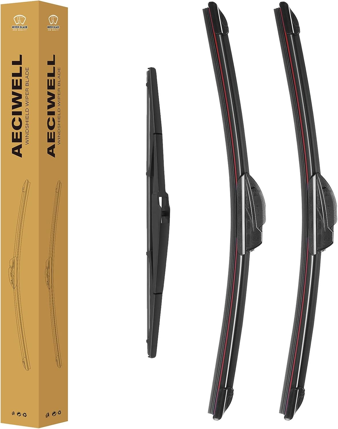 Windshield Wiper 26"+18"+14" Replacement for 2014-2022 Jeep Cherokee Original Equipment Windshield Wiper Blades (Pack of 3) U/J Hook image number 3