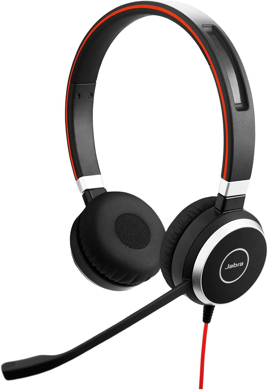 Jabra Evolve 20 UC Stereo Wired Headset/Music Headphones (U.S. Retail Packaging), Black