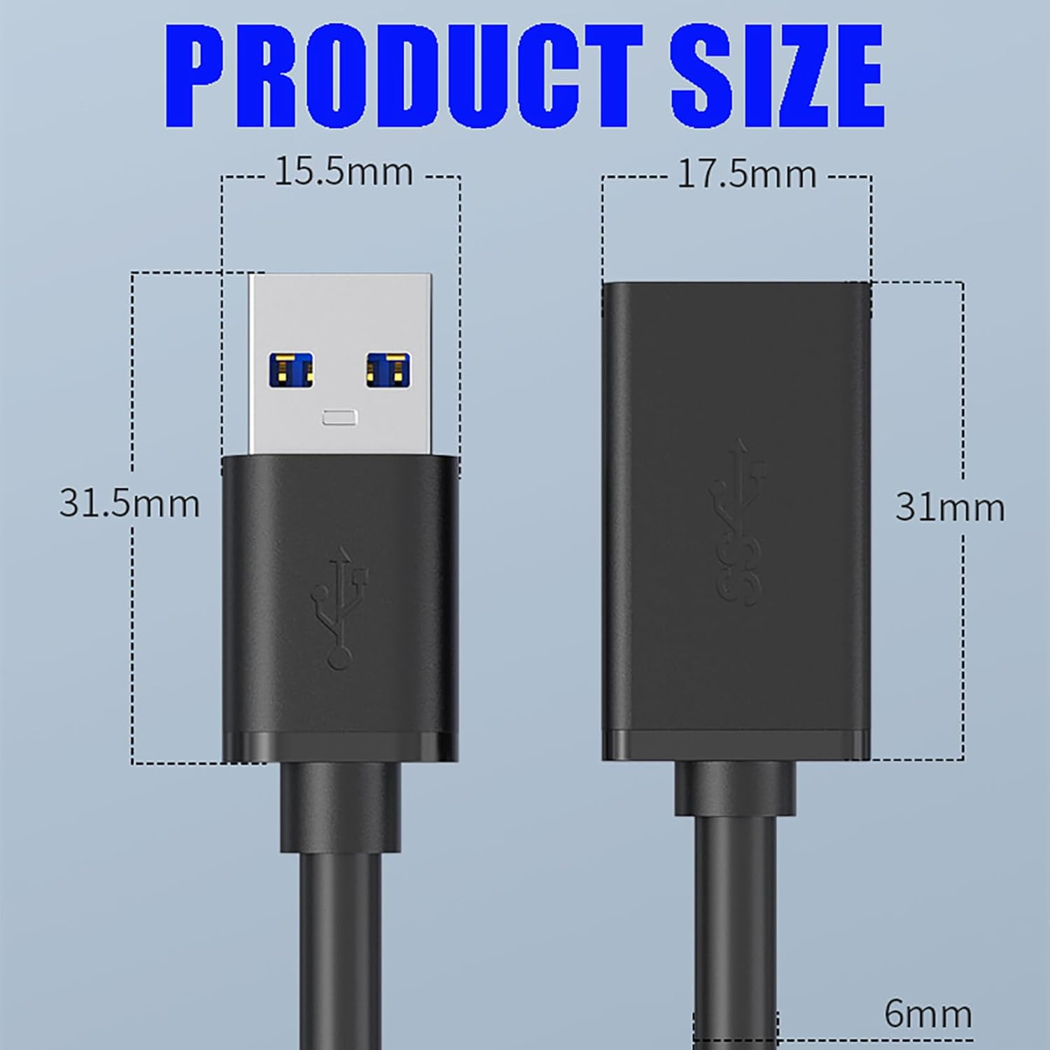 Tunghey USB 3.0 Extension Cable Type a Male to Female Extension Cord Withstands Fast Data Transfer Compatible with USB Keyboard, USB Hub, Mouse, Webcam, Printer, Hard Drive and More (1M) image number 5