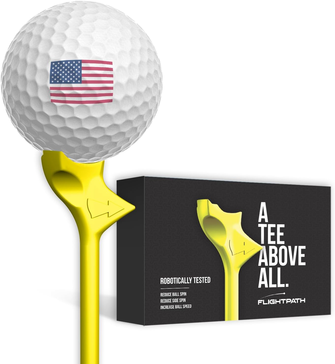 FLIGHTPATH Premium Golf Tees - Durable Plastic Golf Tees Designed to Enhance Golf Shot Distance & Precision - Robotically Tested to Reduce Ball Spin - USGA Approved Golf Equipment image number 3