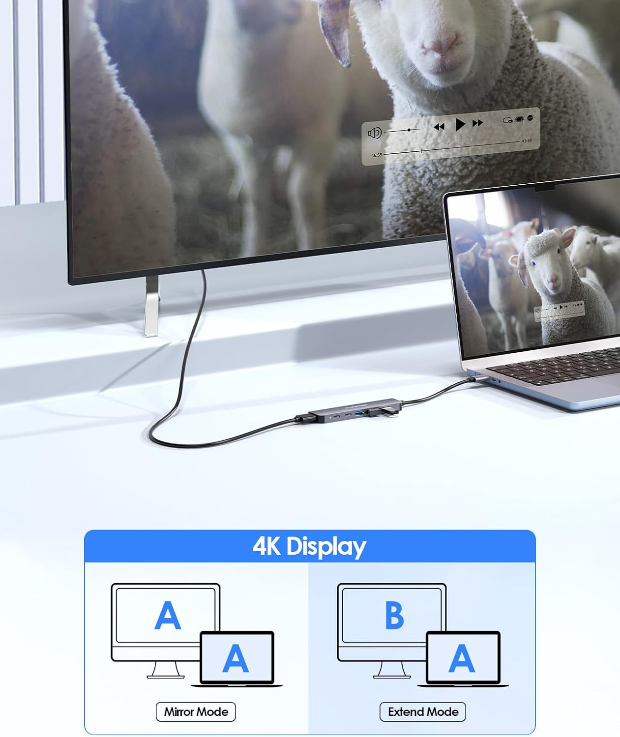 LENTION 6 in 1 USB C Hub, USB C Multiport Dongle with 4K HDMI, USB C Data Port, 3 USB 3.0, 100W PD Compatible Iphone 17/16 Series, New Macbook Pro/Air, Ipad, More Type C Devices(Ce35S,Space Grey) image number 4