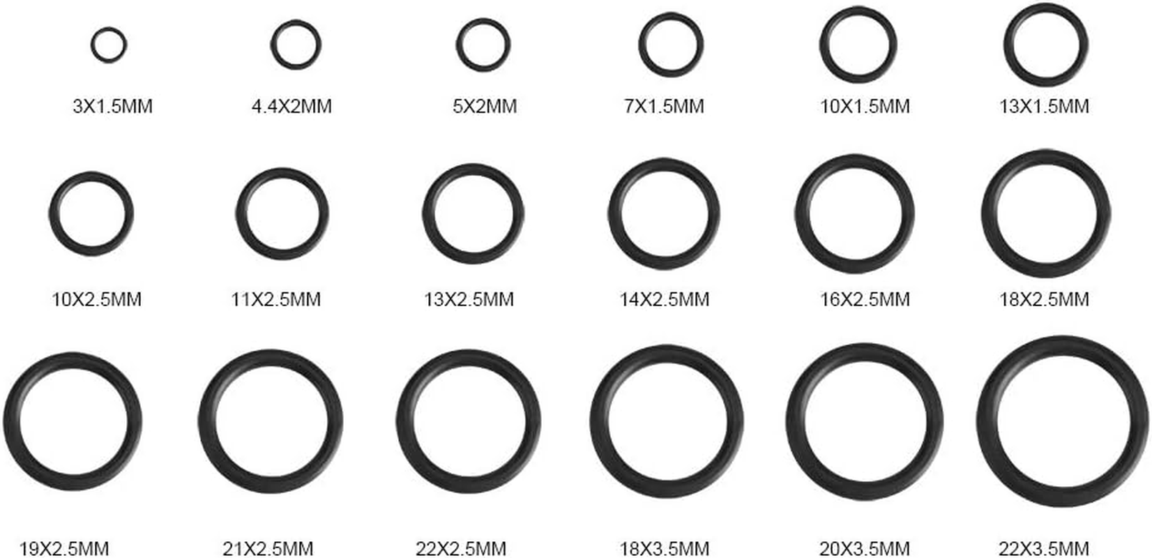 279Pcs/Set O Rings Assortment, 18 Sizes Rubber O-Ring Assortment Set Hydraulic Plumbing Gaskets Seal Kit, O Ring Kit image number 2