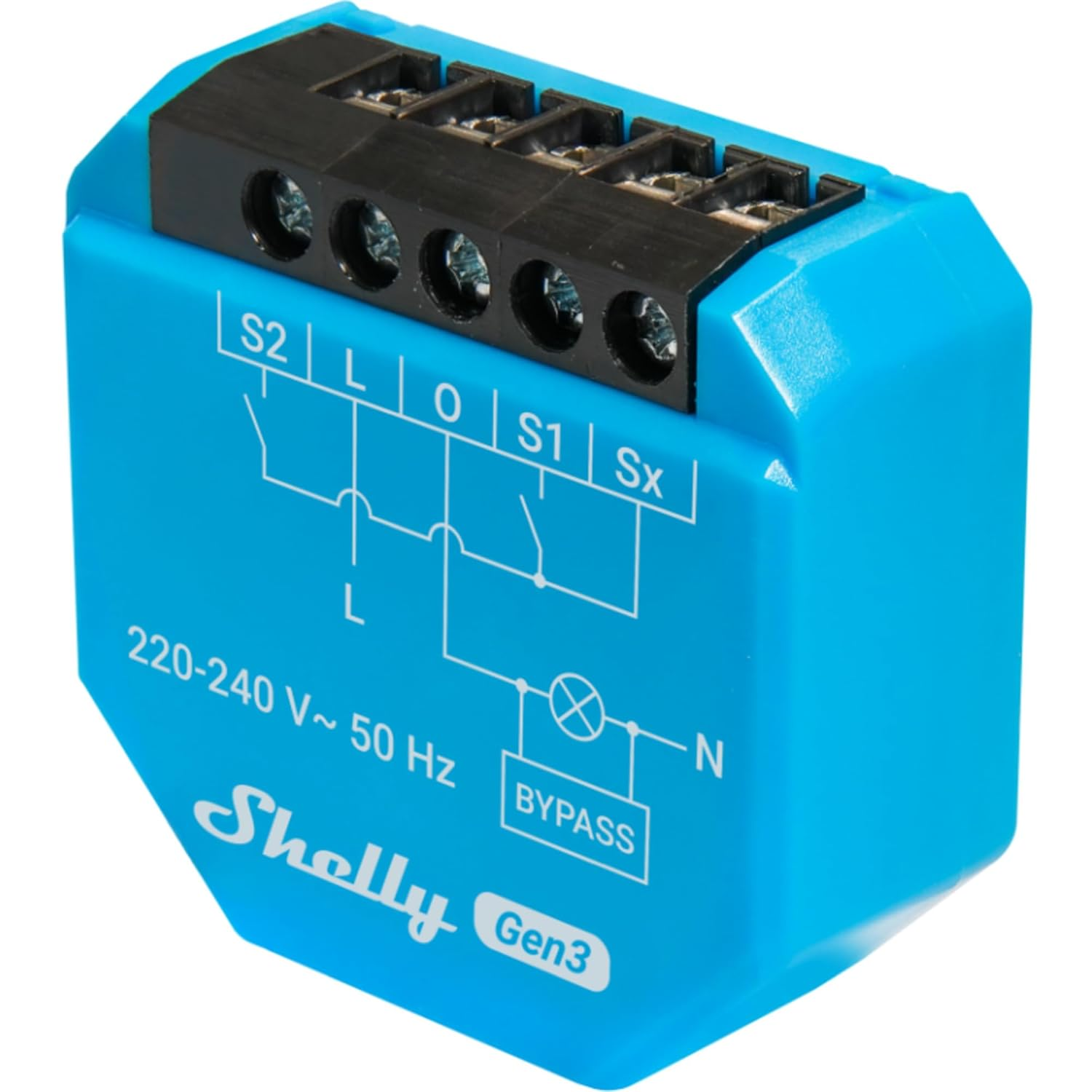 Shelly 2L Gen3 with Bypass, Wifi Smart Switch, 2 Channels, Alexa and Google Home, No Hub Required, Remote Control, No Neutral Conductor Required, Flush Mounting, Controls Loads over 5 W image number 1