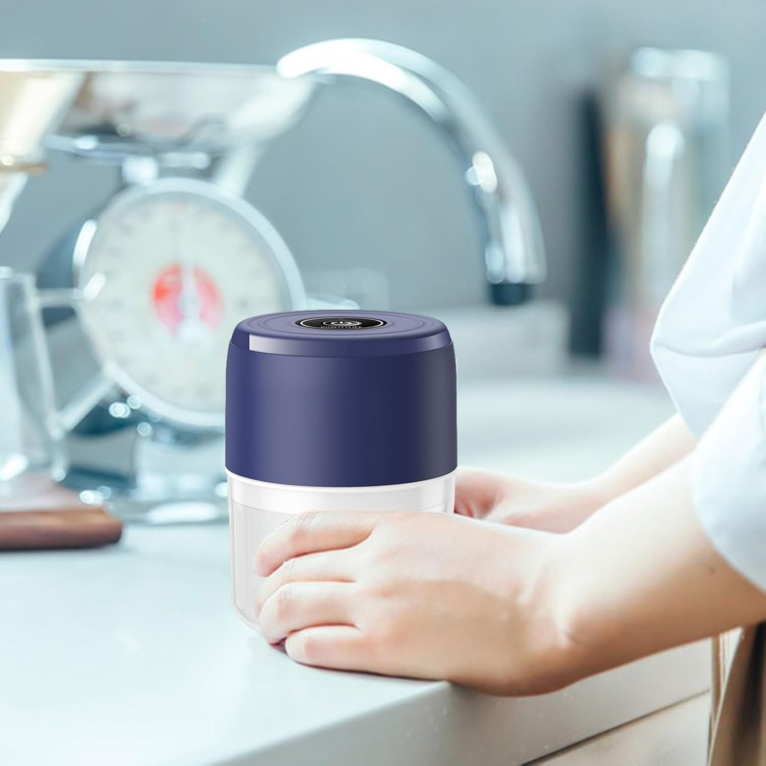 Mini Electric Food Chopper - Mini Kitchen Utensils | Small Vegetable Slicer - for Fruits Vegetables Meat Busy Professional Meal Prep Cooking Lover Beginners RV Dorm Tailgating Parties image number 2