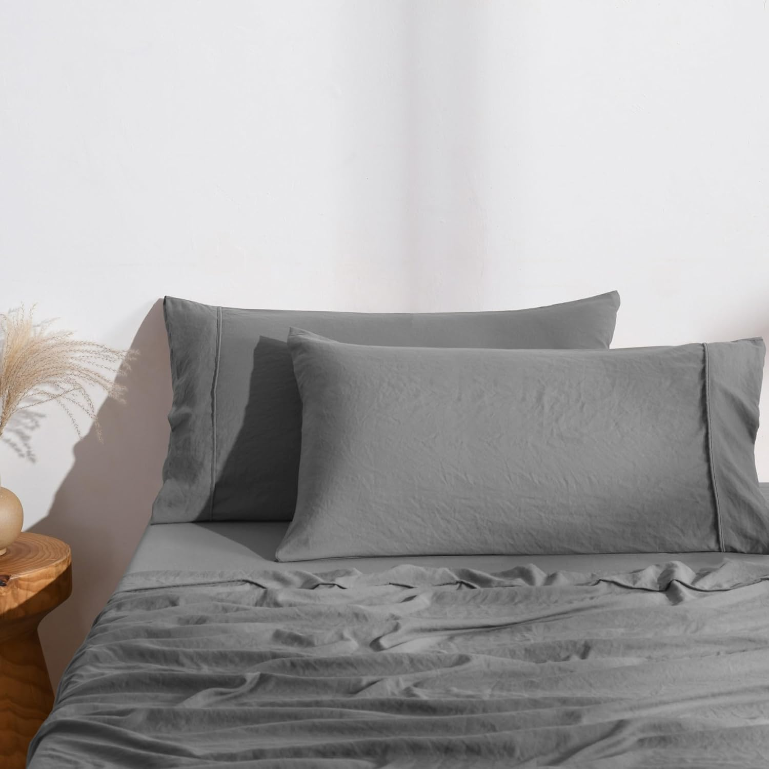 Dreamaker Superfine Washed Microfiber King Pillowcase Super Soft Microfibre All Season Breathable and Warm Wrinkle Resistant Machine Washable - Twin Pack Blush Pink