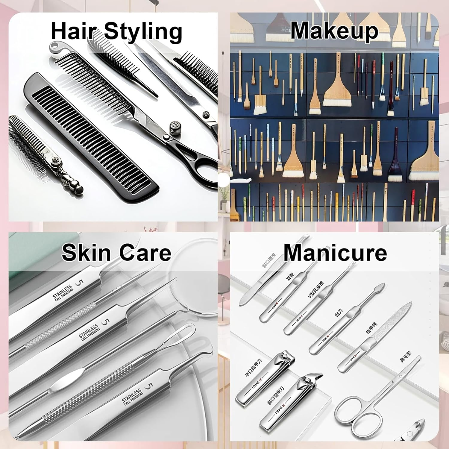 ZHIYUQL Disinfectant Tray, Nail Tool Steriliser Box with Removable Strainer and Lid, Sterilisation Box, Instrument Tray, for Beauty Salon, Manicure, Hair Tools, Cleaning Items (Blue)