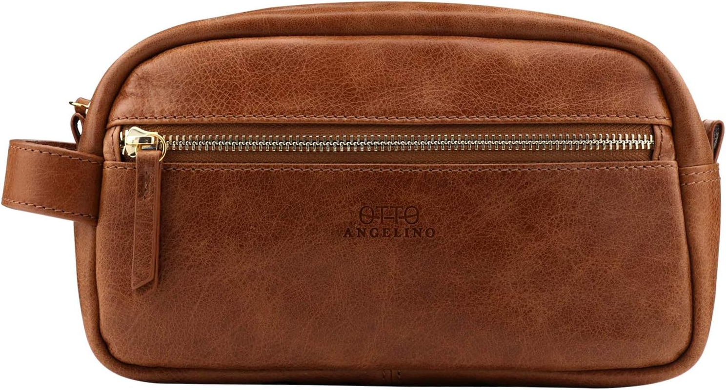 Londo Genuine Leather Travel Toiletry, Makeup, Shaving Organizer Bag - Dopp Kits - Unisex - Black image number 7