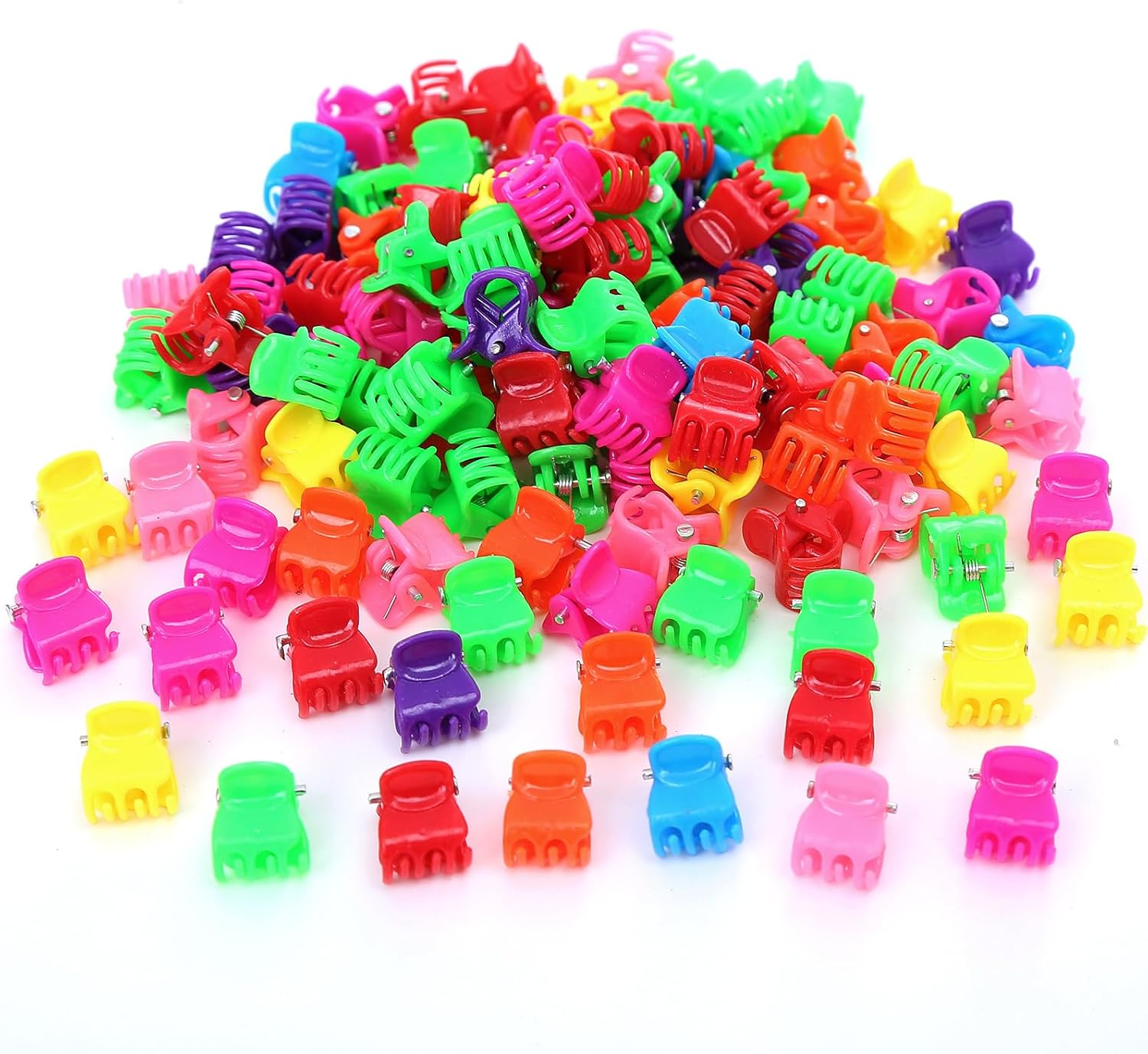 Blausky Pack of 50 Mini Hair Claw Clips, Cute Hair Clips, Small, Non-Slip Hair Grippers, Colourful Hair Styling Accessories, Small Hair Clips as a Women and Women, Colour C