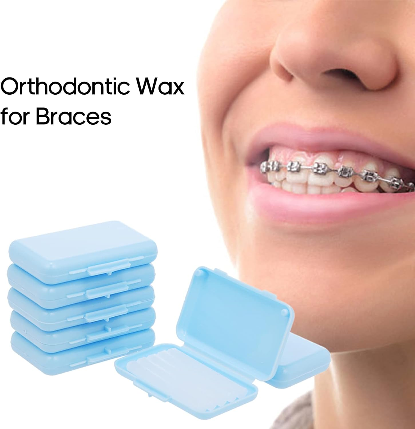 LOUJIN Teeth Wax Pain Relief for Orthodontic Braces Wearers 1 Box of 5 Strips Dental Wax for Oral Care image number 4