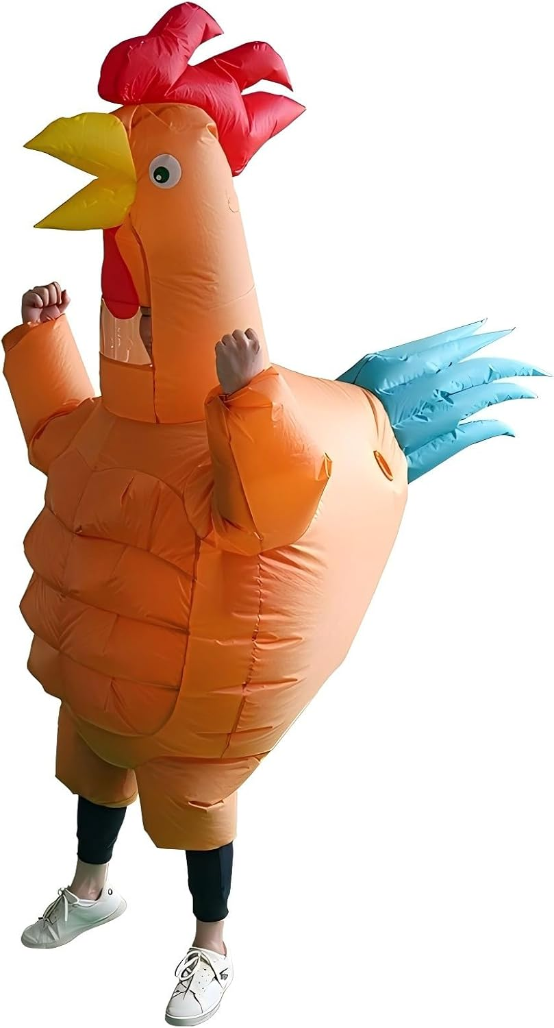 Inflatable Costume Funny Muscle Rooster, Cock Blow up Cosplay Party Costumes for Adult image number 3