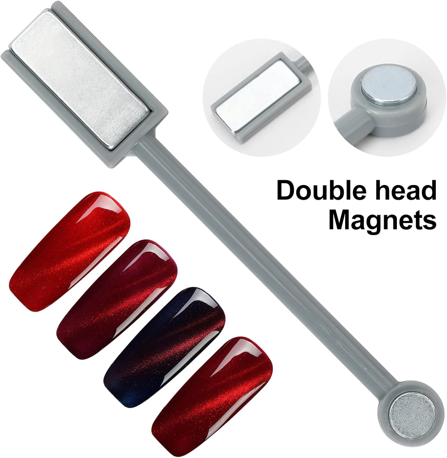 2Pcs Cat Eye Magnet for Nails 3D Cat Eye Magnet Strong Pen Dauble Head Cat Eye Magnet Stick Cat Eye Gel Nail Polish Nail Art Manicure Tool image number 5