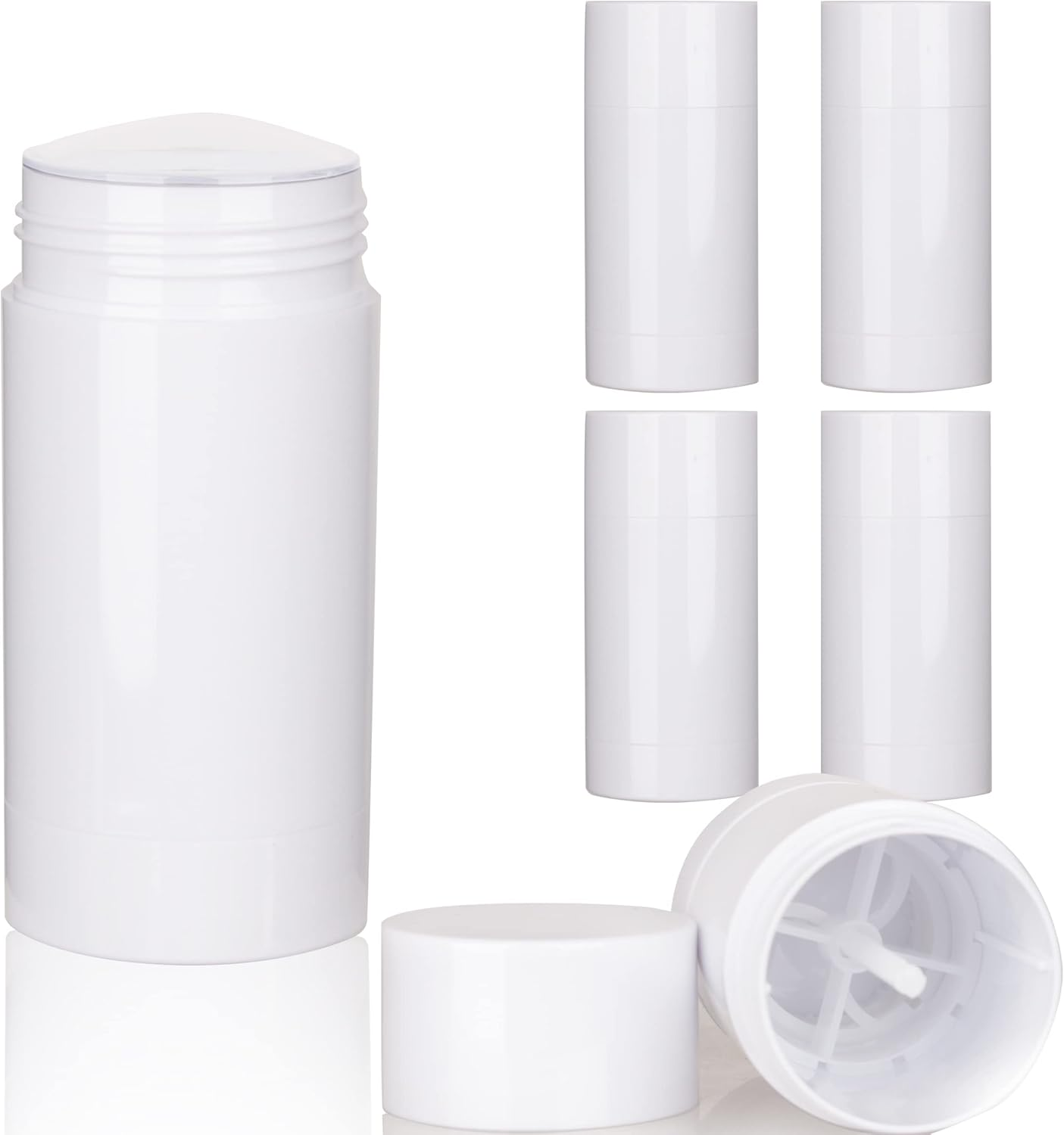 COSIDEA 4Pcs Black round Empty 30G / 1OZ Deodorant Containers Bottom Filling Large Twist up Tubes for Hair Wax Chapstick Tube