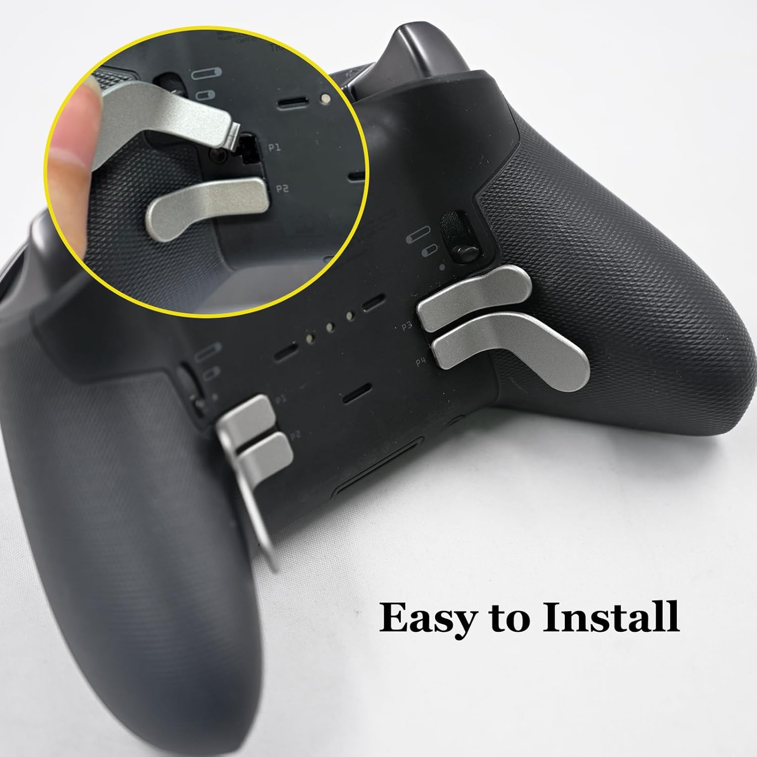 4 Pcs Elite Controller Paddles for Xbox One Elite Controller Series 2,Elite Series 1,Elite 2 Core Controller,Stainless Steel Paddles Hair Trigger Locks Replacement Parts for Xbox Elite One image number 3