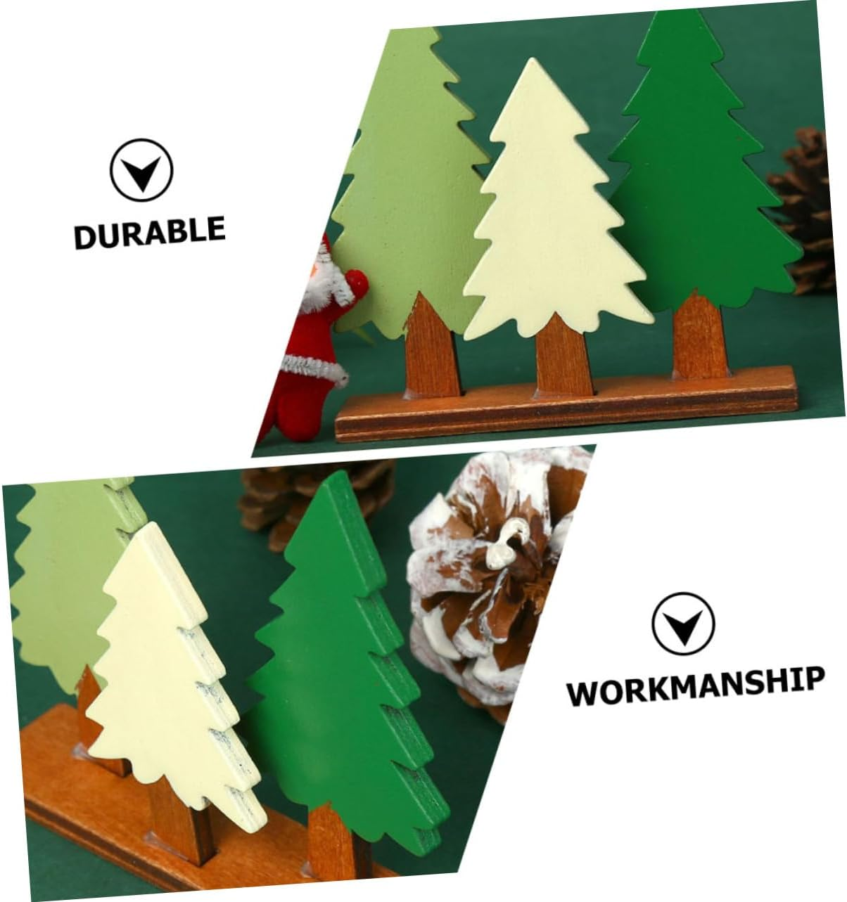 1Pc Chic Wooden Pine Tree Decoration for Festive Parties Adorable Imitation Pine Tree Decor Creative Boys and Girls Imagination Christmas image number 3