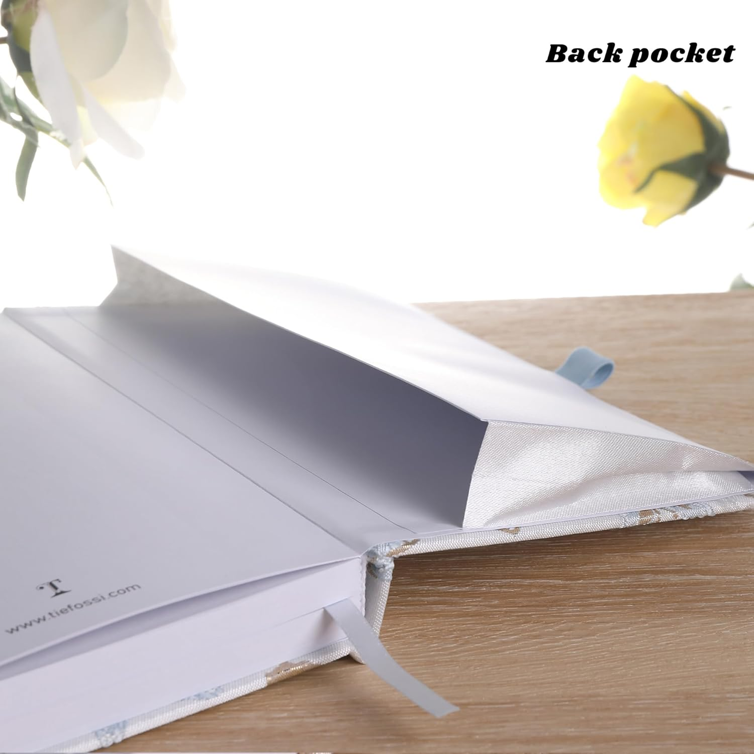 TIEFOSSI A5 Embroidered Fabric Journal for Women Men, College Ruled Journals for Writing, Butterfly Hardcover Notebooks for Work Business Home School - Blue image number 5