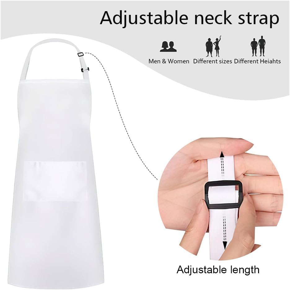 3 Pcs Apron with Chef Hat Set,Cuff Bib,Kitchen Apron,Water and Oil Proof,For Cooking and Painting image number 5