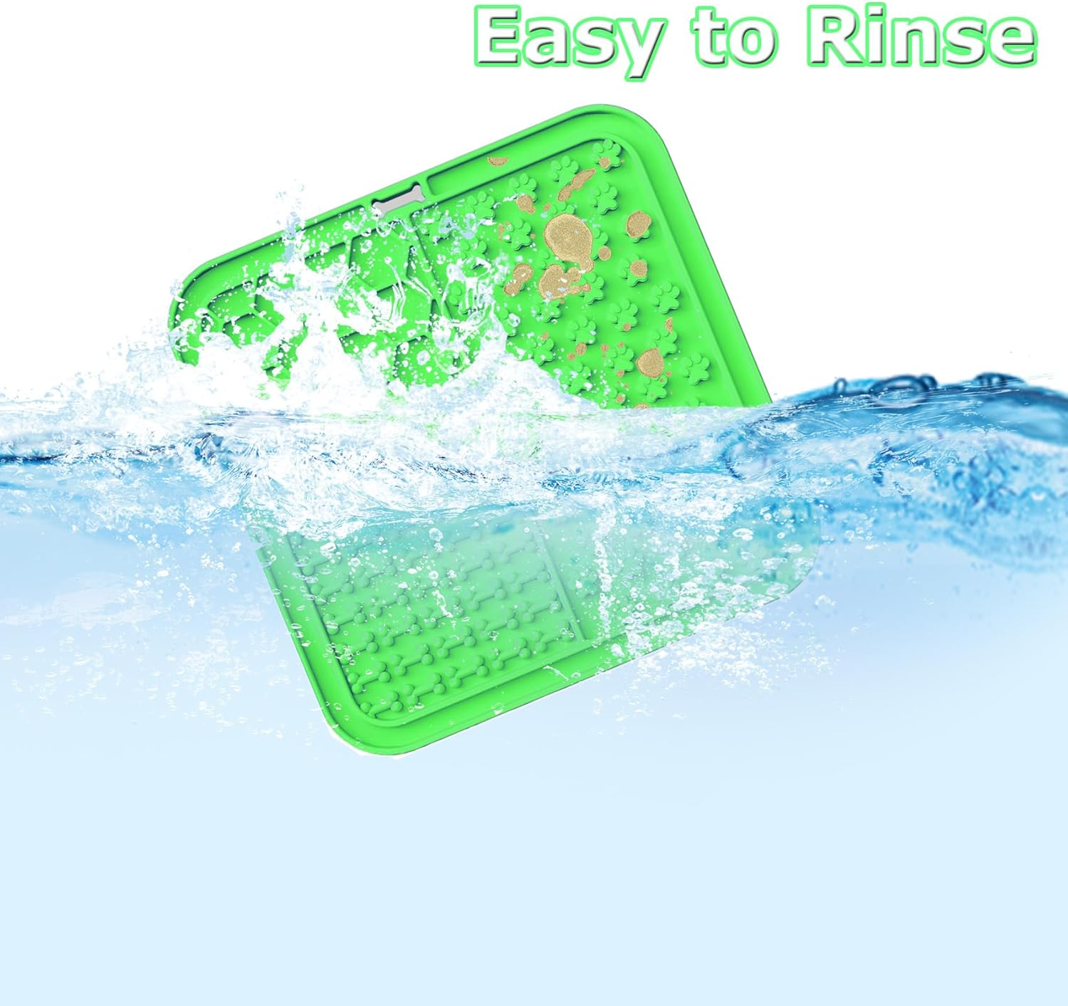 JIEYUCHU Dog Lick Mat, Premium Dog Bowl, Lick Mat for Dogs for Bathing, Mat Slow Feeder for Dogs and Cats with Suction Cup and Silicone Spatula, Easy to Clean (Green) - Green image number 5