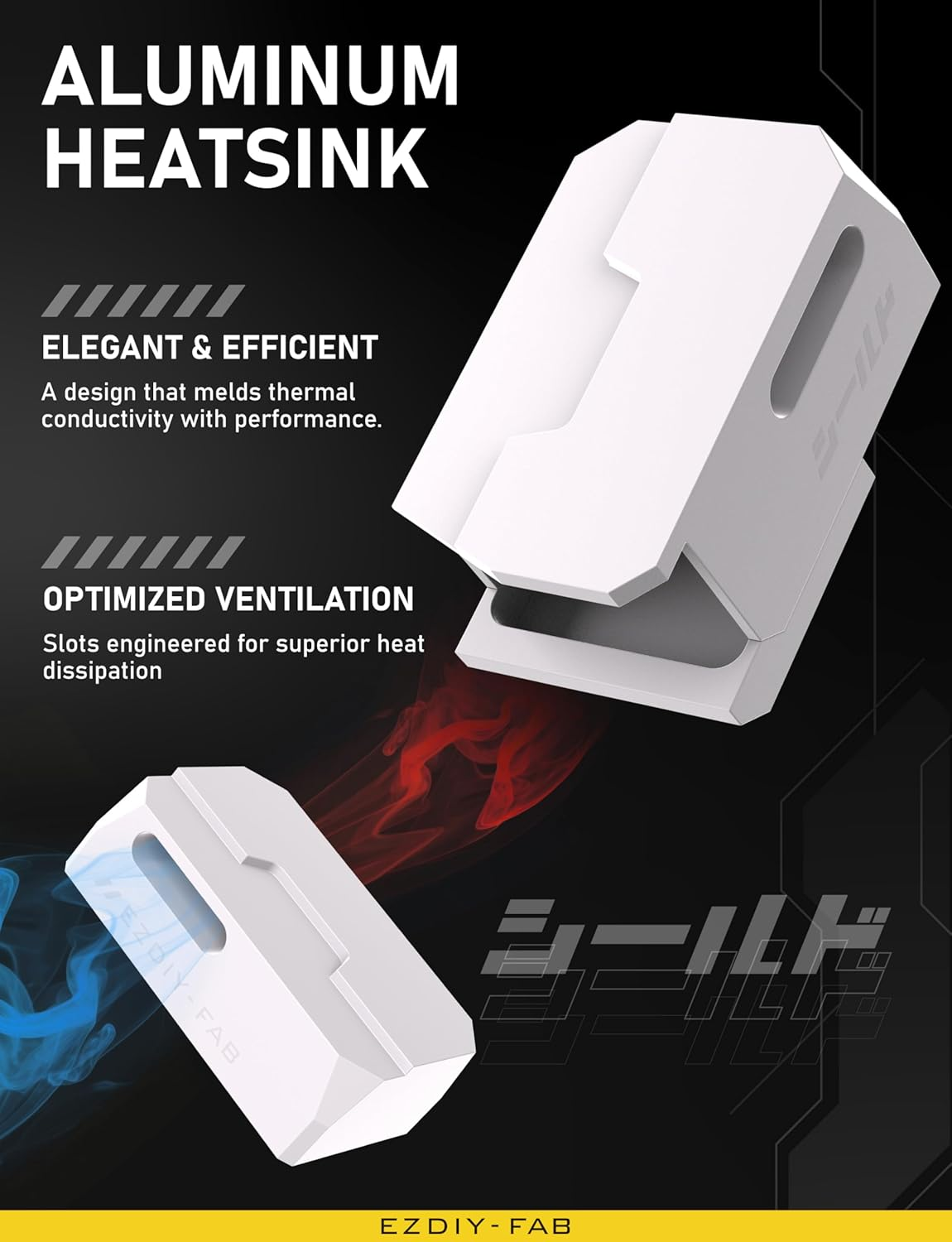 EZDIY-FAB Shield Series 8-Pin Pcie GPU Power Adapter,180-Degree U-Turn Angled Connector, Aluminum Design for Graphics Cards &ndash; Reverse Type,White-1 Pack image number 3