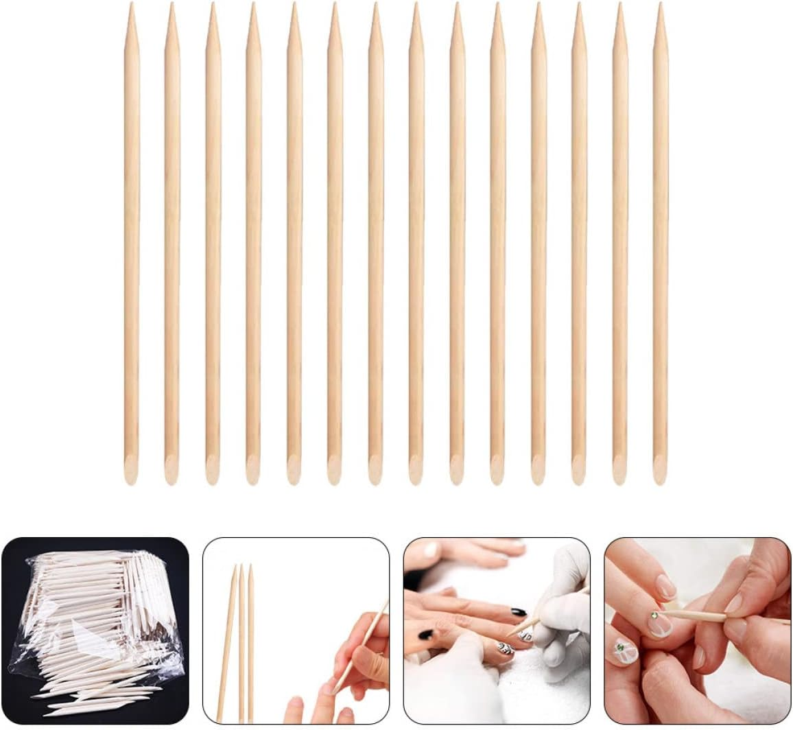 NOLITOY 100Pcs Wood Stick Cuticle Pusher Remover Nail Art Manicure Pedicure Sticks image number 3