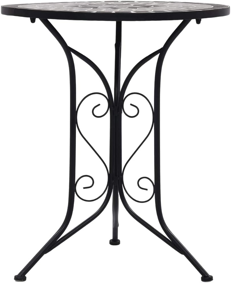 Outdoor Bistro Table, Patio Table Outdoor Cocktail Table Garden Bar Table Mosaic Bistro Table Grey 61Cm Ceramic image number 5