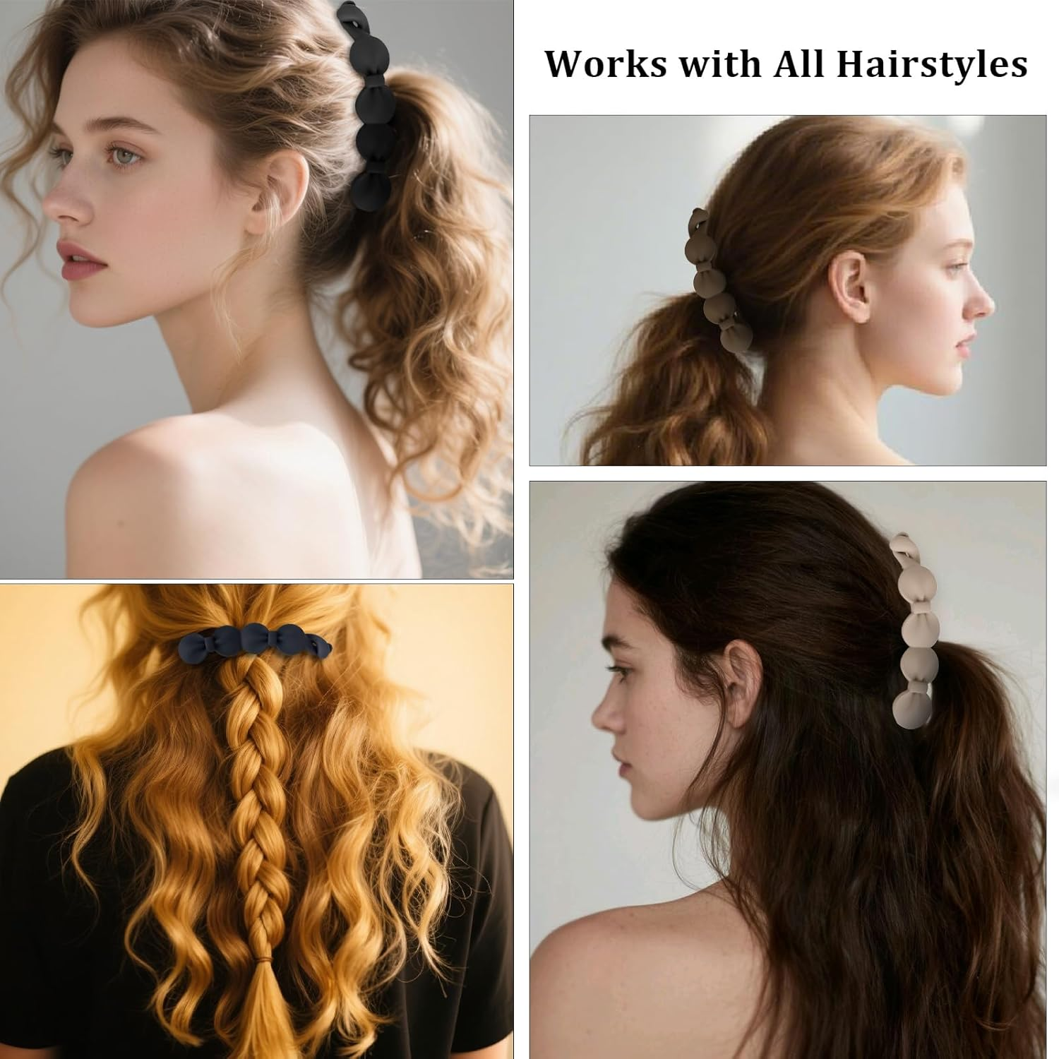 Srotmirw Banana Clip, Pack of 5 Brown Hair Clips Women by Solid Color for Women and Girls image number 2