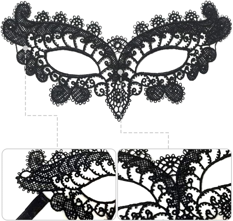 2 Pcs Masquerade Ball Masks, Couple Lace Masks,Venetian Party,Mask for Fancy Carnival Ball Halloween Party Costume Dress Halloween image number 5
