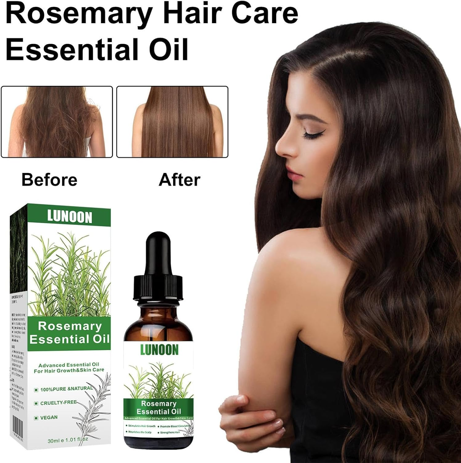 Rosemary Hair Oil - Rosemary Essential for Hair Growth | Natural anti Hair Loss Rosemary Oil Stimulates Growth, Dry Scalp Care, Nourishes & Improves Circulation, Get Rid of Dryness Maijia image number 4