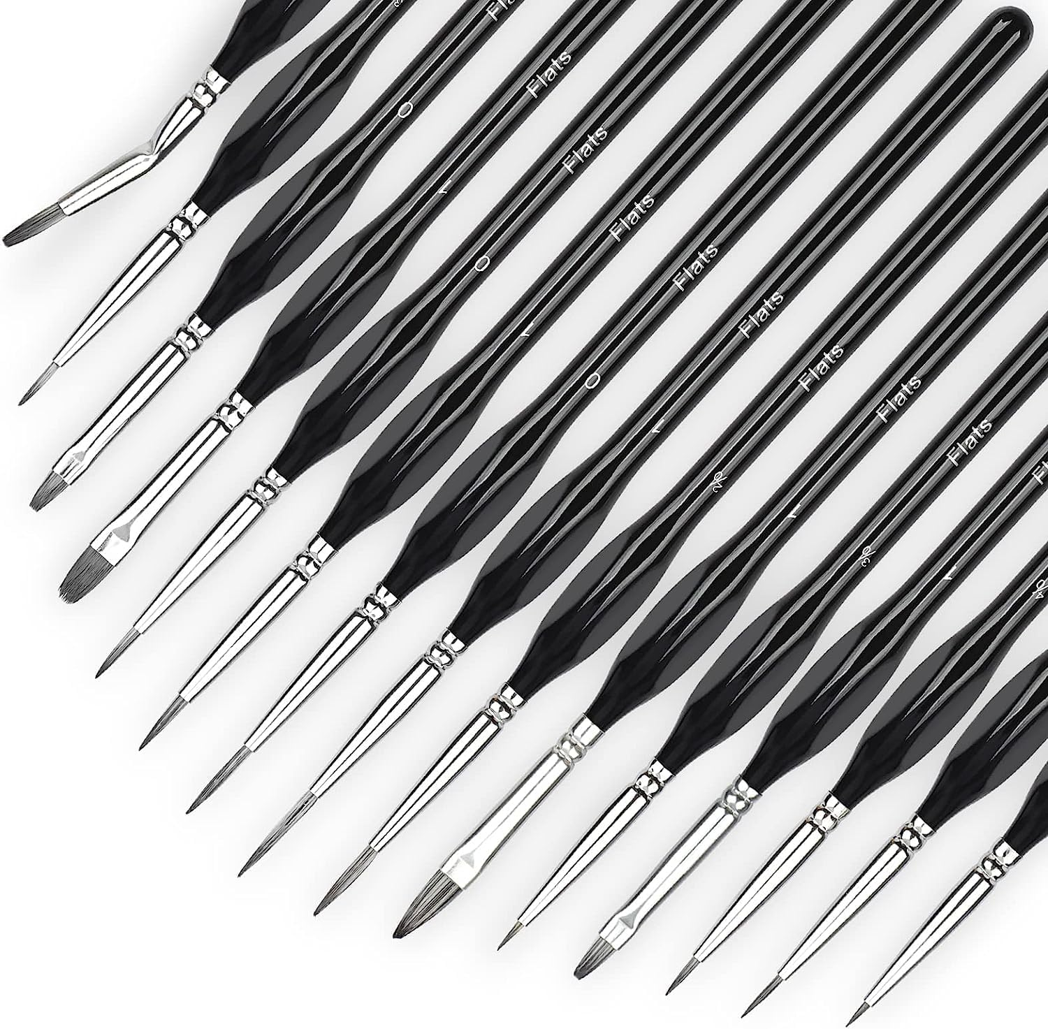 Professional 15Pcs Fine Detail Paint Brush Set, Miniature Detail Paint Brush Set, Watercolor Face Painting Brushes Set for Acrylic, Oil, Watercolor, Face, Scale Model Painting image number 2