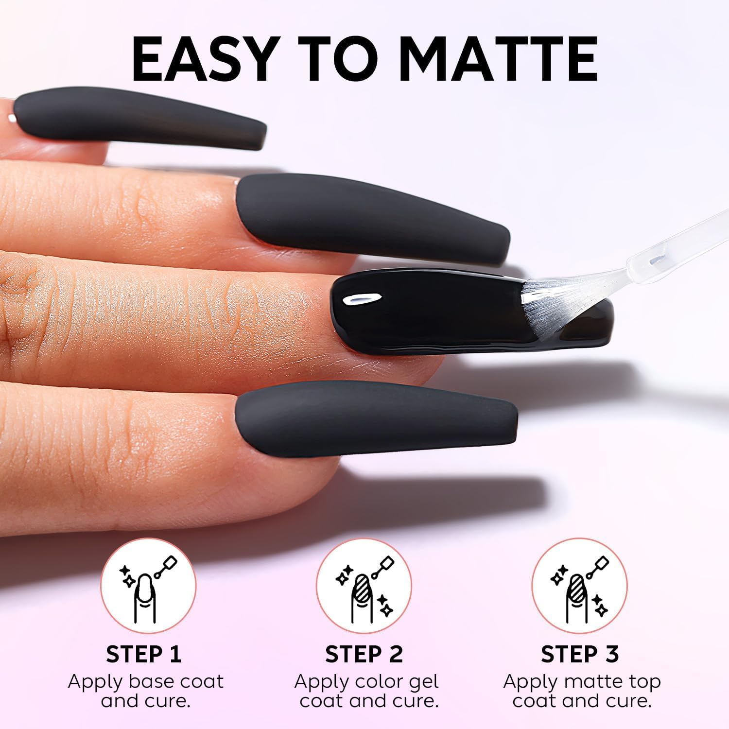 Nicedeco Gel No Wipe Matte Top Coat 15Ml Soak off Matte Finish Long Lasting DIY Home Nail Salon Cruelty-Free & Vegan image number 4