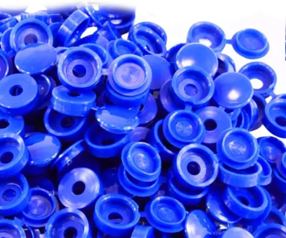 50Pcs Screw Covers Hinged Plastic Screw Caps Folding Snap-On Flip Tops Covers Fit M4 Screw Protector for Furniture Decorative (Dark Blue) image number 2