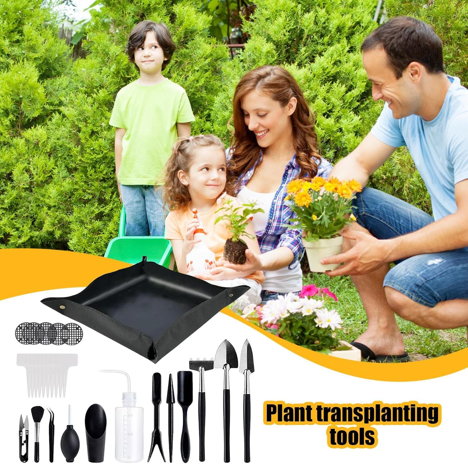 Repotting Kit,Garden Tool Set | Plant Care Kit with Repotting Mat for Potting Cactus Houseplant, Garden Flower Transplanting Supplies image number 3