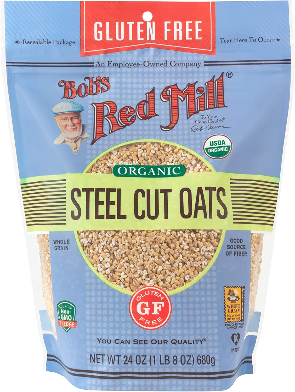 Bob'S Red Mill Gluten Free Organic Steel Cut Oats, 24Oz (Pack of 4) - Non GMO, Whole Grain, Vegan, Kosher image number 4