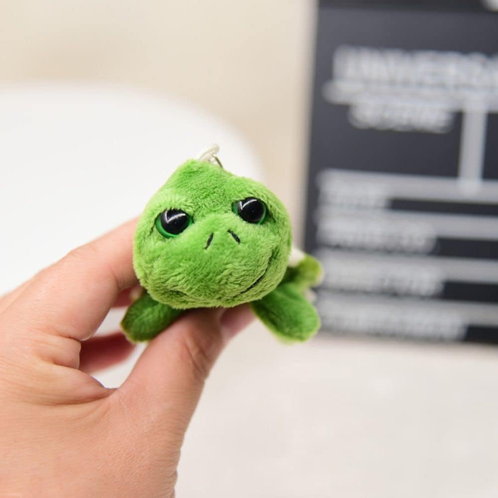 Jowxsx Green Mini Sea Creatures Turtle Doll Keychain Gift Plush Key Ring Cartoon Bag Pendant Auto Animal Keychain Decoration Plush Keychain Automobile Keychains Trim Stuffed Animals, Green image number 1