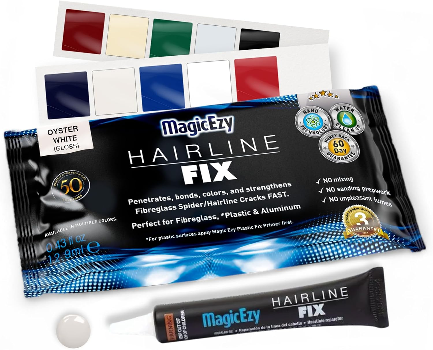Magicezy Hairline Fix - (Oyster White) - Gelcoat Repair Kit - Fix Cracks and Scratches like a Pro - Fibreglass Boat Repair Kit - Boats, Jet Skis - Cream image number 5