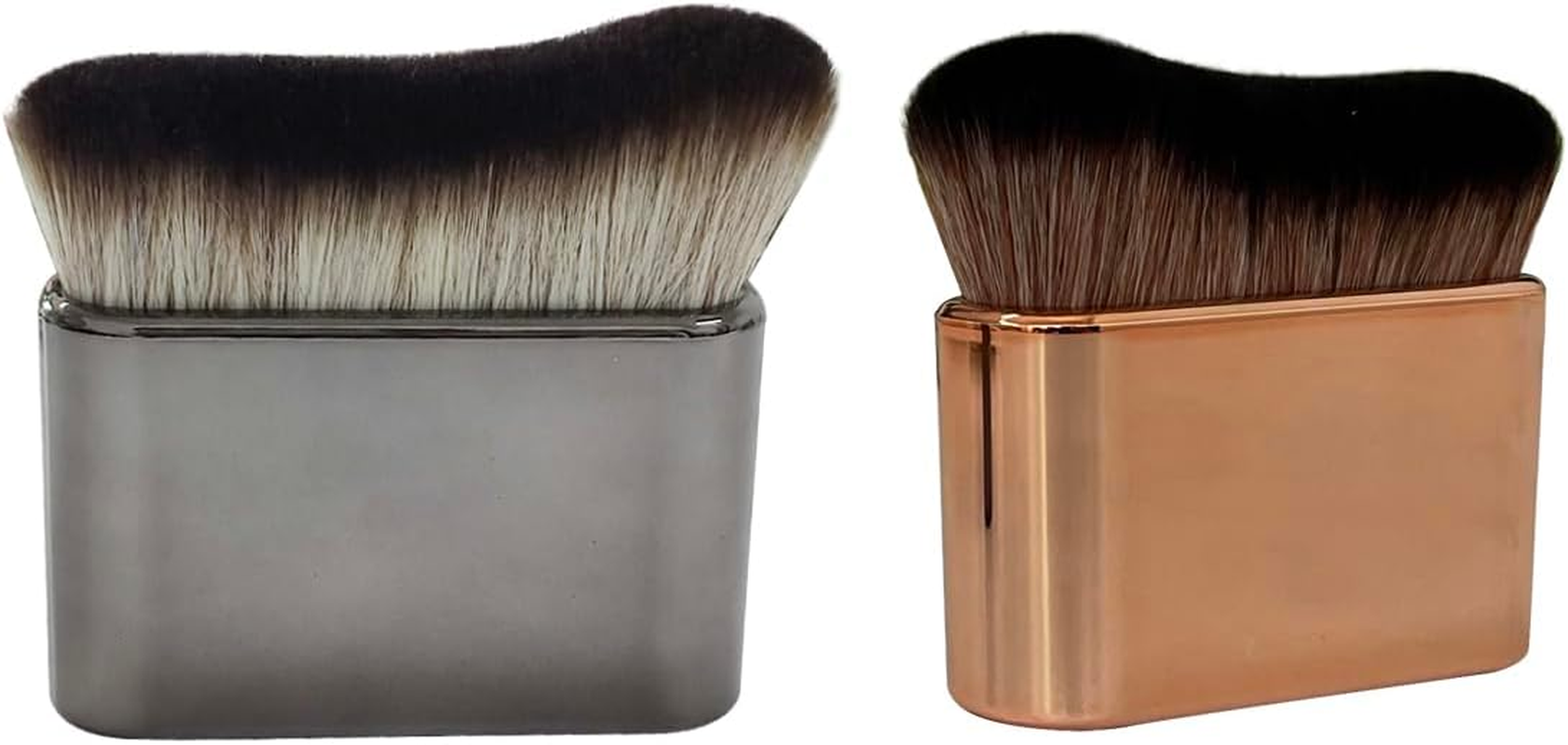 2PCS Body Tanning Brush Siren Makeup Brush ，Large Kabuki Foundation Body Makeup Brush for Fake Tan Face,Body & Leg Makeup(Rose Gold, Bright Black)