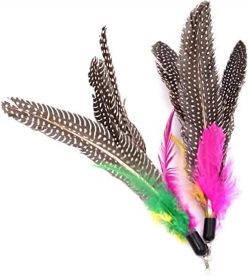 2 Pack Natural Feathers Cat Wand Toy Attachments, Cat Toy for Cats image number 2