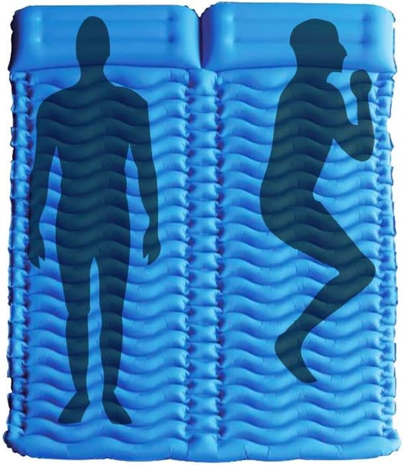 Double Two-Person Camping Sleeping Pad for Hiking, Camping, Outdoors, Tents with Air Pump and Patch Kit Included image number 2