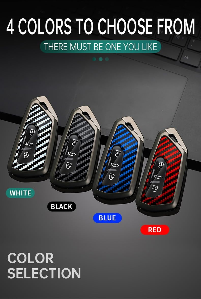 Smart Remote Car Key Fob Case Key with Keychain Fit for VW VOLKSWAGEN Golf MK8 ID.3 ID.4 Fit for Seat Leon Ateca Tarraco Cupra Formentor Skoda Octavia Keyring Protective Key Case Cover image number 3
