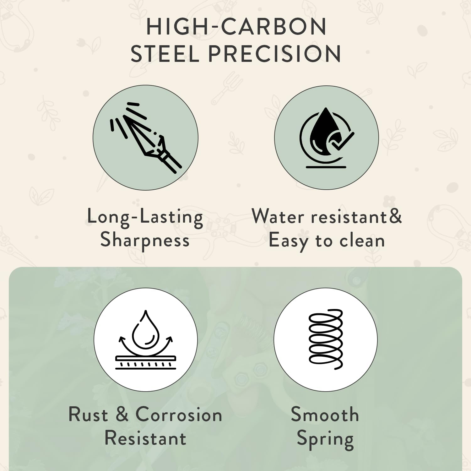 Modern Sprout Hand Pruners - Lightweight Pruning Shears W/Easy Lock- Gardening Scissors - Bypass Sharp Carbon Steel Blade - Rust Resistant - Garden Tools - Reusable Holster - Sage