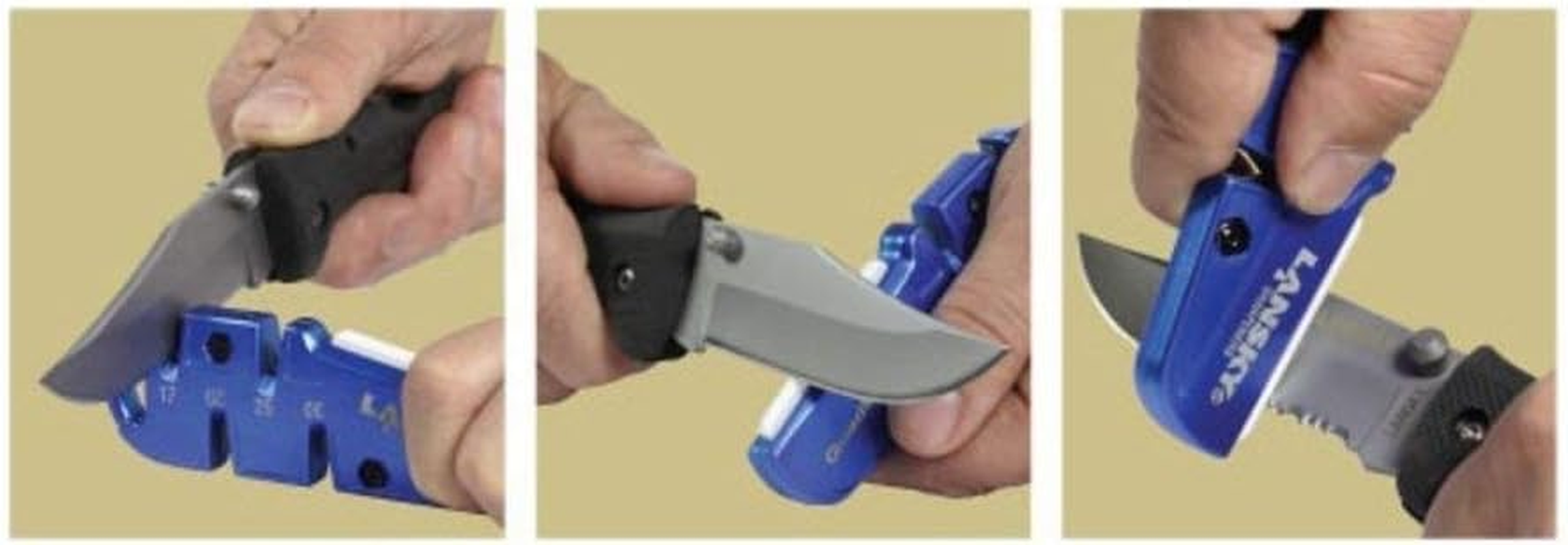 Lansky Quadsharp Carbide/Ceramic Multi Angle Knife Sharpener, Blue