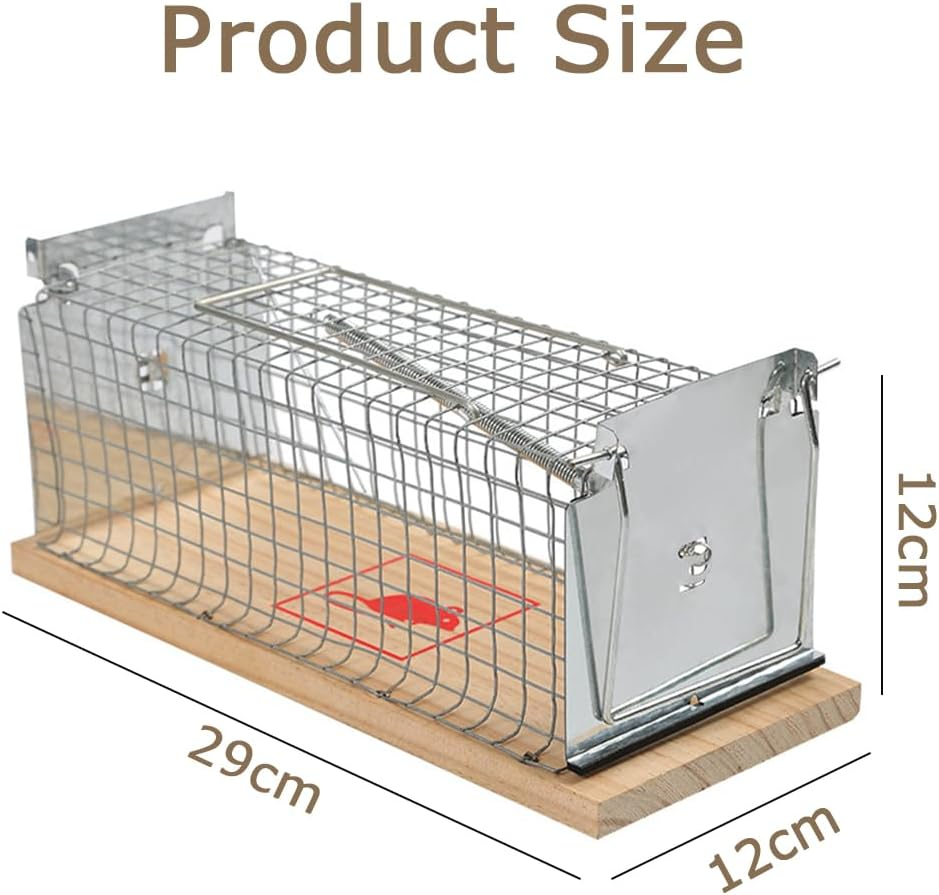 2 Pack Rat Trap Live,Mouse Rodent Trap,Live Mouse Cage,Small Rat Cage,Iron Rat Cage,For Indoor and Outdoor Vole Hamsters, Live Traps and Ready Release image number 5