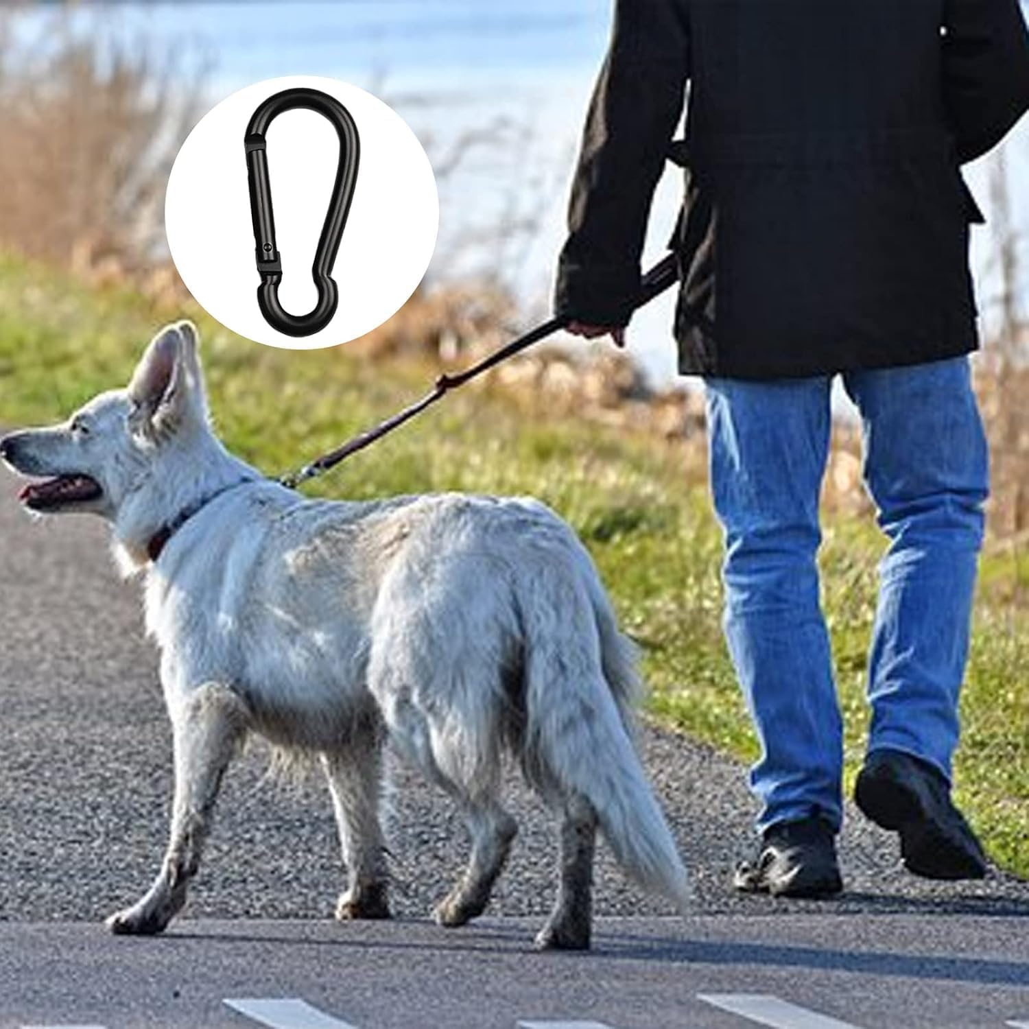 12 Pcs Small Carabiner Clip Snap Hook Black Quick Link Clip Keychain for Keychain, Ropes, Pet Chains, Hammock, Backpack, Swing image number 1