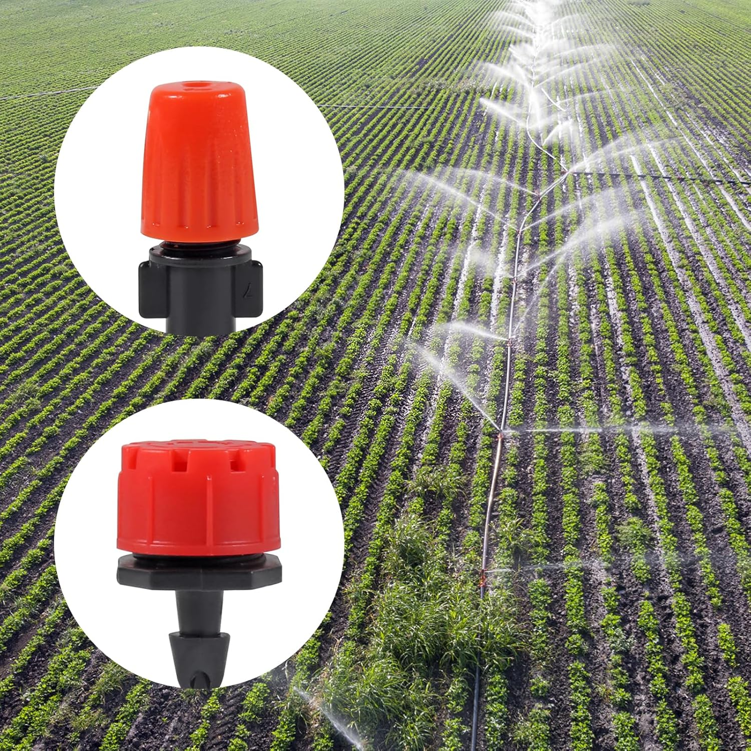 164FT/50M Drip Irrigation System, Micro Garden Drip Irrigation System with 1/4 Inch Tubing & Adjustable Misting Nozzle Sprinkler, Automatic Watering System for Greenhouse, Yard, Lawn, Plant image number 1