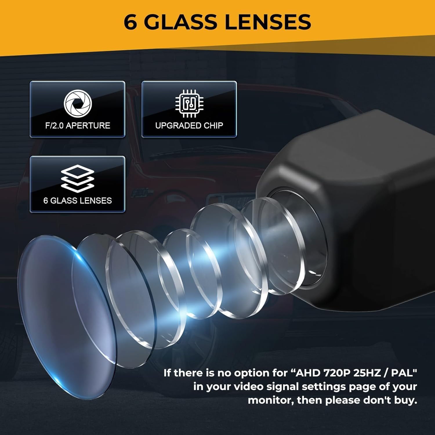 ISINMOTOR AHD 720P Backup Camera,170 Degree Wide Angle Rearview Reversing Camera,Ip67 Waterproof Clear Night Vision Reverse Rear View Camera for Car Vehicle SUV RV image number 6